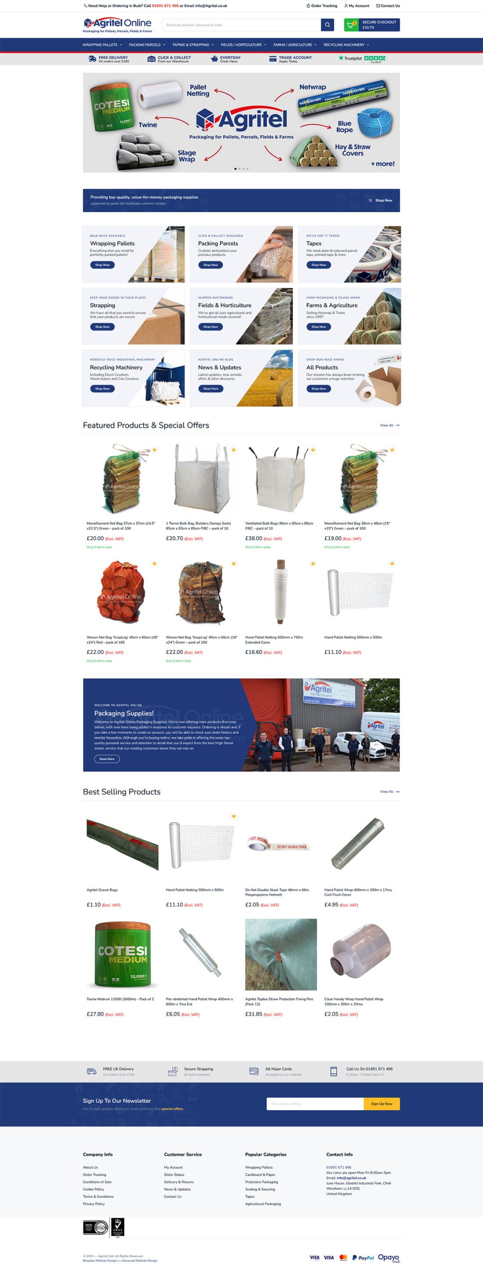 Agritel Ltd Bespoke Woocommerce Website Design