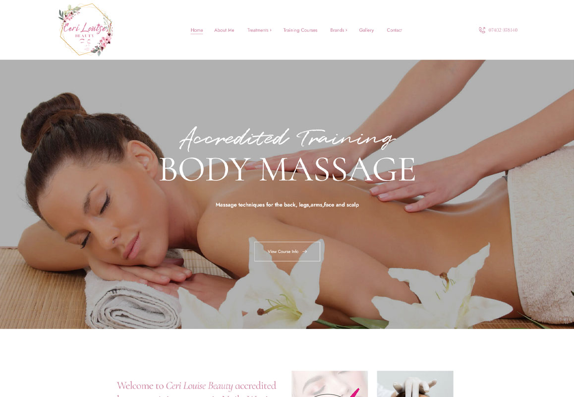 Ceri Louise Beauty WordPress Website