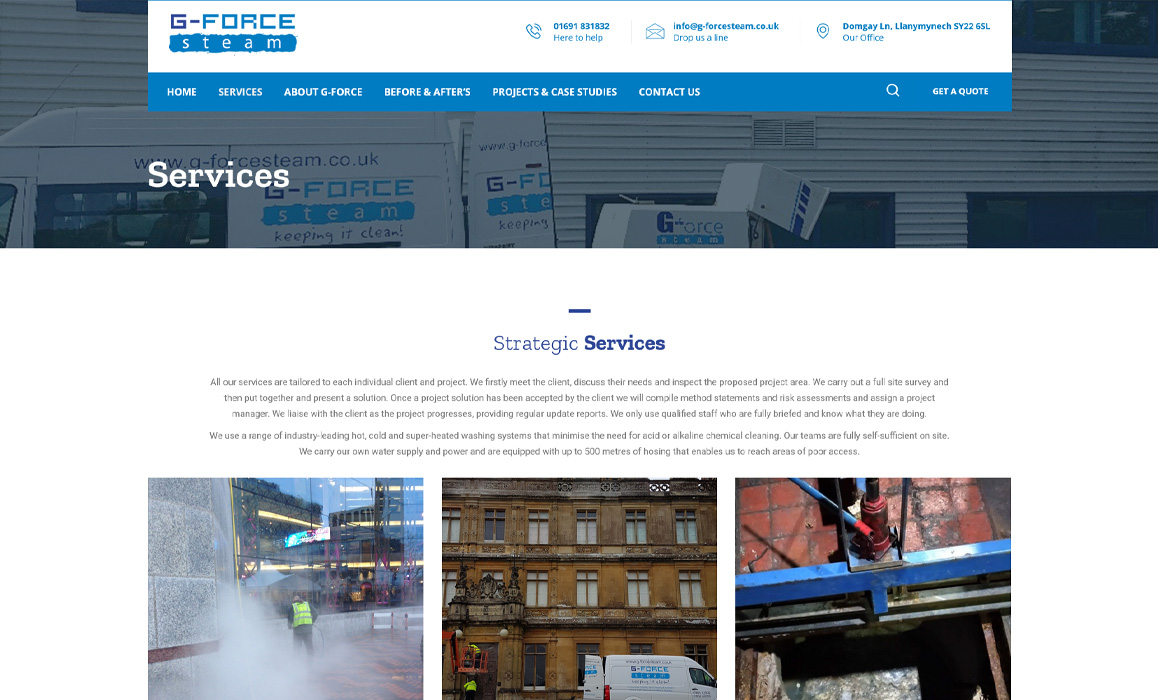 G Force Steam Ltd WordPress Website