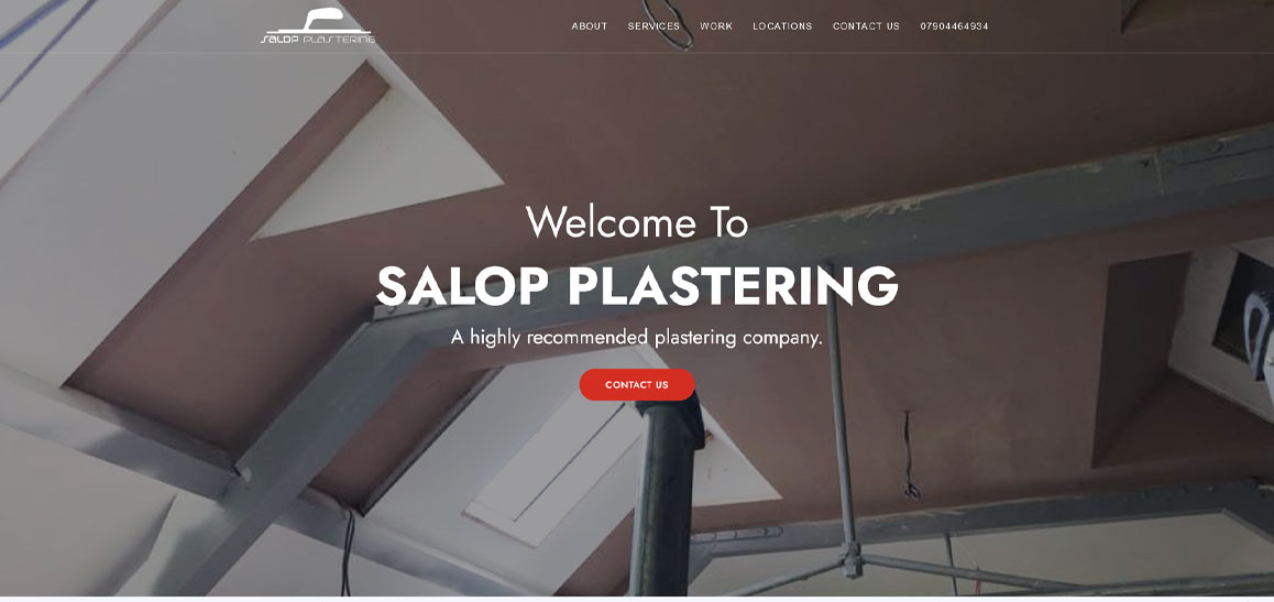 Salop Plastering One Page Website